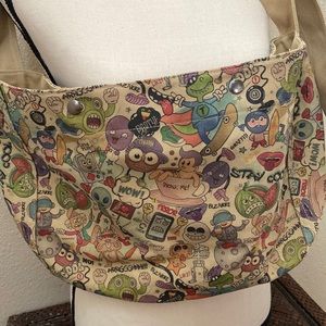 NWOT Canvas Cartoon Cross Body Bag